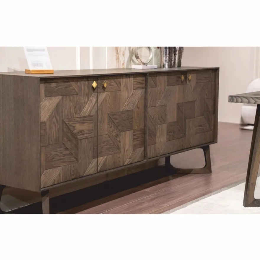 Casa Padrino Luxus Sideboard mit 4 Türen Braun / Messing 210 cm - Luxus Möbel