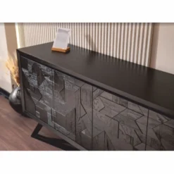 Casa Padrino Luxus Sideboard mit 4 Türen Schwarz 205 cm - Luxus Möbel