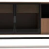 Casa Padrino Luxus Sideboard Braun / Schwarz / Silber 224 x 50 x H. 80 cm - Moderner Massivholz Wohnzimmer Schrank - Luxus Wohnzimmer Möbel