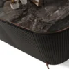 Casa Padrino Luxus Sideboard Schwarz / Kupferfarben 208 x 60 x H. 80 cm - Edler Schrank mit 4 Türen - Luxus Möbel