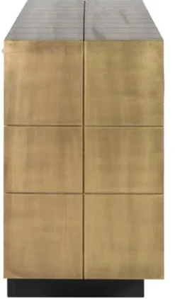 Casa Padrino Luxus Sideboard Gold / Schwarz 180 x 45 x H. 77 cm - Massivholz Schrank mit 3 Türen - Wohnzimmer Möbel - Esszimmer Möbel - Luxus Möbel - Luxus Einrichtung