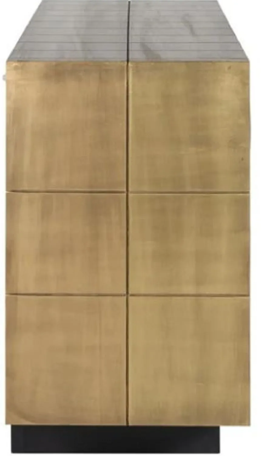 Casa Padrino Luxus Sideboard Gold / Schwarz 180 x 45 x H. 77 cm - Massivholz Schrank mit 3 Türen - Wohnzimmer Möbel - Esszimmer Möbel - Luxus Möbel - Luxus Einrichtung