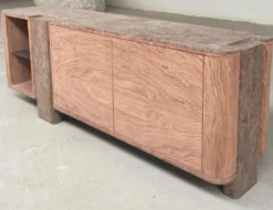 Casa Padrino Luxus Sideboard mit 3 Türen Naturfarben / Braun 230 cm