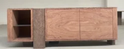 Casa Padrino Luxus Sideboard mit 3 Türen Naturfarben / Braun 230 cm