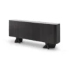 Casa Padrino Luxus Sideboard Dunkelgrau / Grau 200 x 42 x H. 82 cm - Sideboard mit Travertin - Moderne Wohnzimmer Möbel - Luxus Qualität