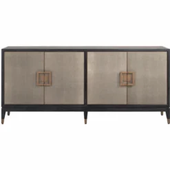 Casa Padrino Luxus Sideboard Schwarz / Grau / Messing 193 cm - Luxus Möbel