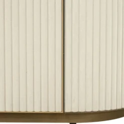Casa Padrino Luxus Sideboard mit 4 Türen und Keramikplatte Weiß / Messing 192 cm
