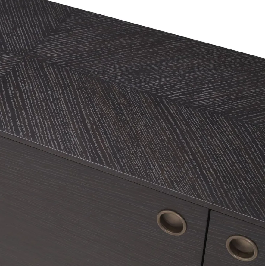 Casa Padrino Luxus Sideboard Anthrazitgrau / Bronzefarben 180 x 45 x H. 82 cm - Wohnzimmer Möbel - Hotel Möbel - Luxus Kollektion