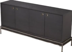 Casa Padrino Luxus Sideboard Anthrazitgrau / Bronzefarben 180 x 45 x H. 82 cm - Wohnzimmer Möbel - Hotel Möbel - Luxus Kollektion