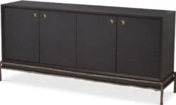 Casa Padrino Luxus Sideboard Anthrazitgrau / Bronzefarben 180 x 45 x H. 82 cm - Wohnzimmer Möbel - Hotel Möbel - Luxus Kollektion