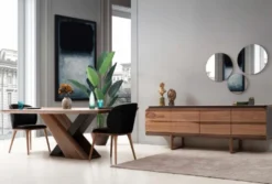 Casa Padrino Luxus Sideboard Braun 220 x 46 x H. 78 cm - Massivholz Schrank mit 4 Türen - Wohnzimmer Möbel - Hotel Möbel - Luxus Kollektion