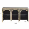 Casa Padrino Luxus Sideboard mit 3 Türen und Marmorplatte Schwarz / Gold 160 cm