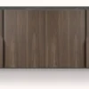 Casa Padrino Luxus Sideboard Braun / Schwarz 220 x 50,8 x H. 87 cm - Massivholz Schrank mit 4 Türen - Massivholz Möbel - Luxus Möbel - Luxus Einrichtung