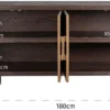 Casa Padrino Luxus Sideboard Braun / Messing 180 x 45 x H. 86 cm - Massivholz Schrank mit 4 Türen - Wohnzimmer Möbel - Wohnzimmer Einrichtung - Luxus Möbel - Luxus Einrichtung