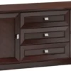 Casa Padrino Luxus Sideboard mit 2 Türen und 3 Schubladen Dunkelbraun / Silber 135 x 44,2 x H. 85,5 cm - Wohnzimmermöbel