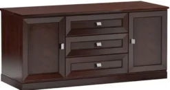 Casa Padrino Luxus Sideboard mit 2 Türen und 3 Schubladen Dunkelbraun / Silber 135 x 44,2 x H. 85,5 cm - Wohnzimmermöbel