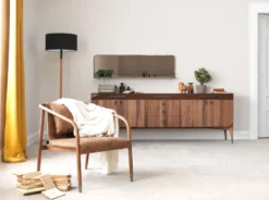 Casa Padrino Luxus Sideboard Braun / Dunkelbraun 230 x 60 x H. 82 cm - Massivholz Schrank mit 6 Schubladen und 4 Türen - Esszimmer Möbel - Luxus Möbel - Luxus Einrichtung