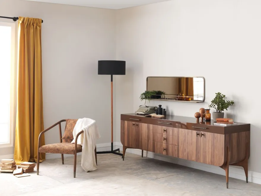 Casa Padrino Luxus Sideboard Braun / Dunkelbraun 230 x 60 x H. 82 cm - Massivholz Schrank mit 6 Schubladen und 4 Türen - Esszimmer Möbel - Luxus Möbel - Luxus Einrichtung