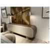 Casa Padrino Luxus Sideboard Hellgrau / Khaki 220 x 42 x H. 76 cm - Sideboard mit Ulmenfurnier - Moderne Wohnzimmer Möbel - Luxus Qualität