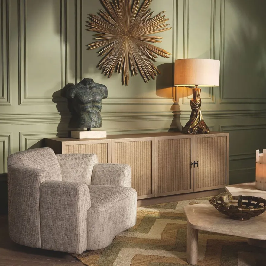 Casa Padrino Luxus Sideboard mit 4 Türen Beige / Bronze 220 cm - Luxus Möbel