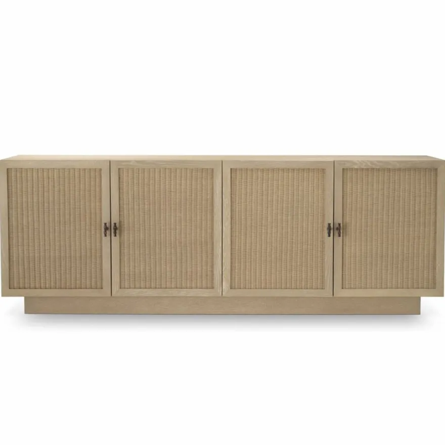 Casa Padrino Luxus Sideboard mit 4 Türen Beige / Bronze 220 cm - Luxus Möbel