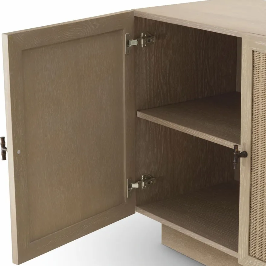 Casa Padrino Luxus Sideboard mit 4 Türen Beige / Bronze 220 cm - Luxus Möbel