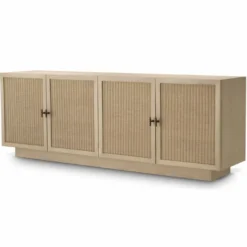 Casa Padrino Luxus Sideboard mit 4 Türen Beige / Bronze 220 cm - Luxus Möbel