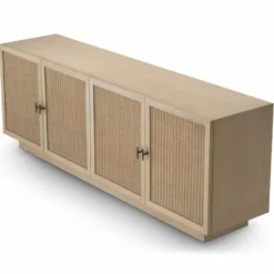 Casa Padrino Luxus Sideboard mit 4 Türen Beige / Bronze 220 cm - Luxus Möbel