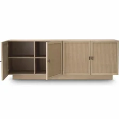 Casa Padrino Luxus Sideboard mit 4 Türen Beige / Bronze 220 cm - Luxus Möbel