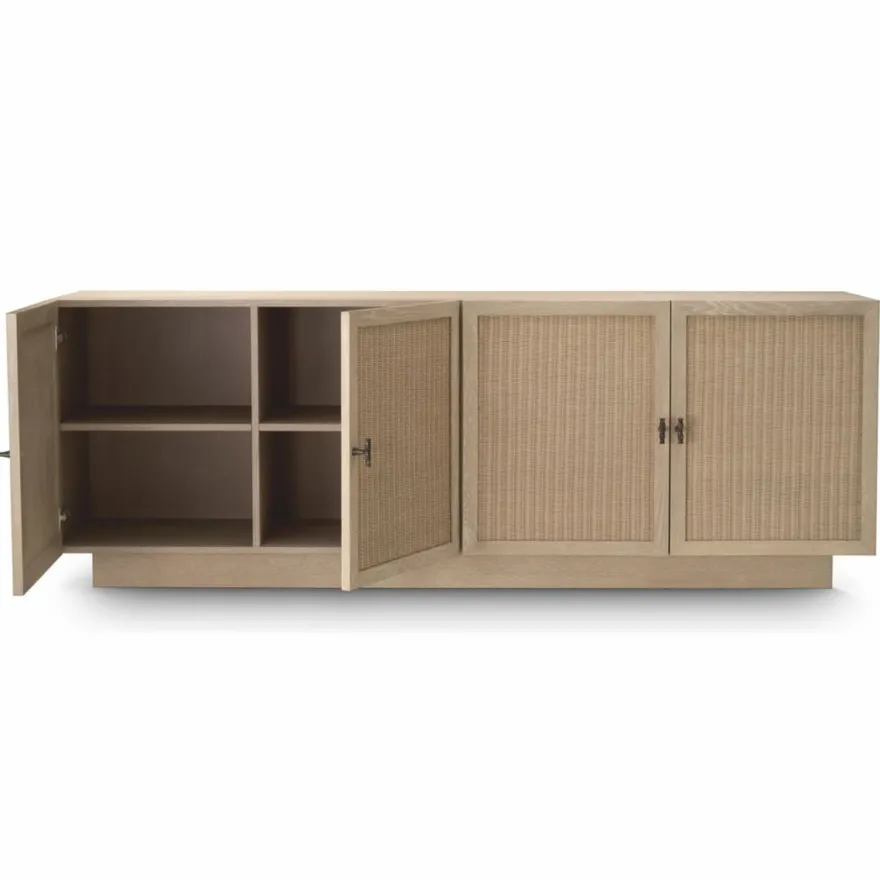 Casa Padrino Luxus Sideboard mit 4 Türen Beige / Bronze 220 cm - Luxus Möbel