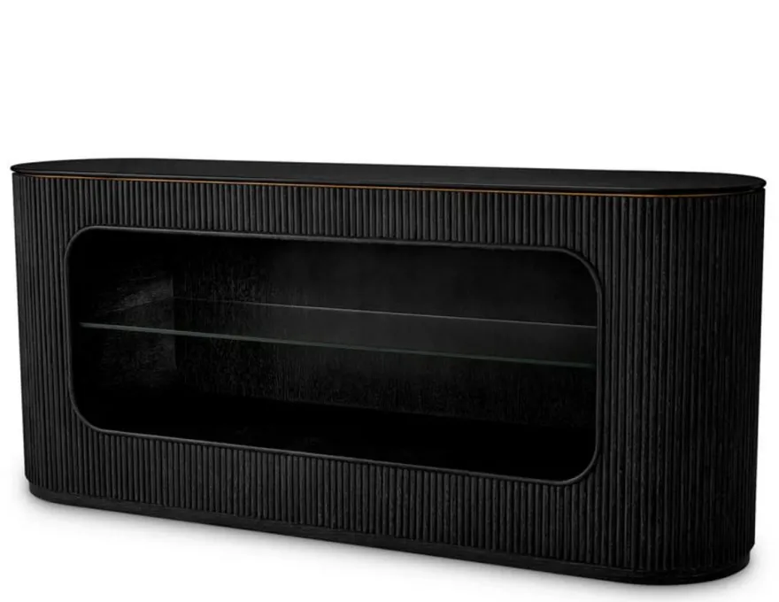 Casa Padrino Luxus Sideboard Schwarzgrau 180 cm - Luxus Hotel Möbel