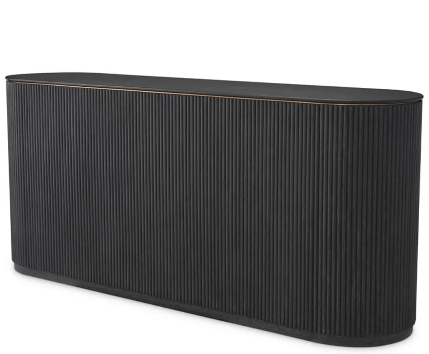 Casa Padrino Luxus Sideboard Schwarzgrau 180 cm - Luxus Hotel Möbel