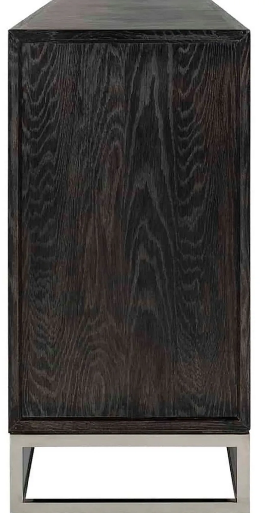 Casa Padrino Luxus Sideboard Schwarz / Silber 225 x 45 x H. 90 cm - Massivholz Schrank mit 4 Türen - Wohnzimmer Möbel - Hotel Möbel - Luxus Kollektion