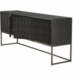 Casa Padrino Luxus Sideboard Schwarzgrau / Bronze 200 cm - Luxus Möbel