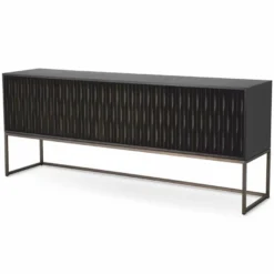 Casa Padrino Luxus Sideboard Schwarzgrau / Bronze 200 cm - Luxus Möbel