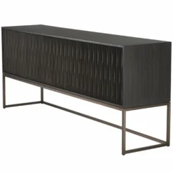 Casa Padrino Luxus Sideboard Schwarzgrau / Bronze 200 cm - Luxus Möbel