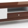 Casa Padrino Luxus Sideboard mit 3 Schubladen Weiß / Hochglanz Braun 171,4 x 45 x H. 49 cm - Wohnzimmermöbel