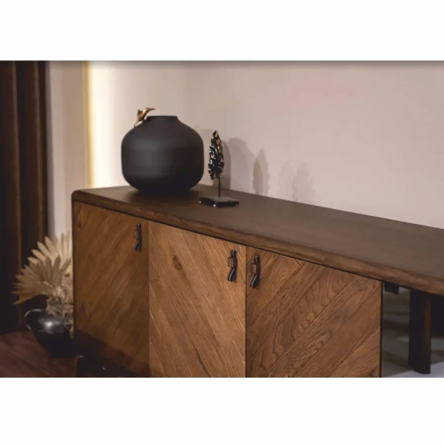 Casa Padrino Luxus Sideboard mit 4 Türen Braun 210 cm - Luxus Möbel