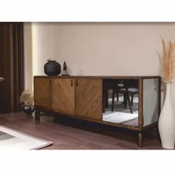 Casa Padrino Luxus Sideboard mit 4 Türen Braun 210 cm - Luxus Möbel