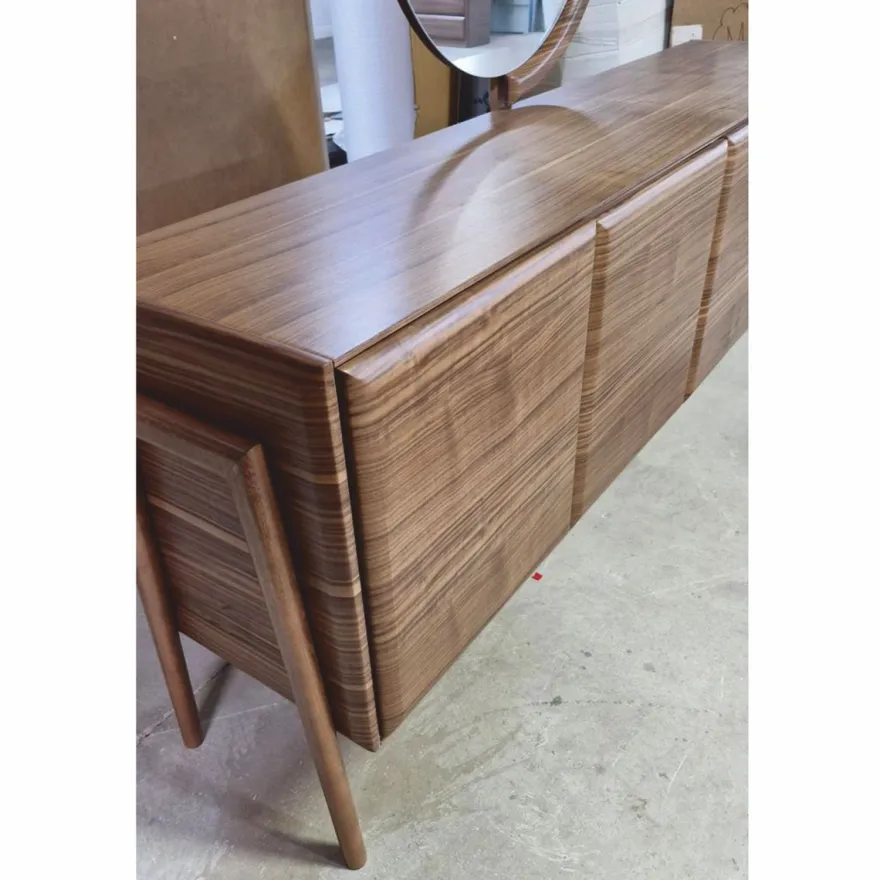 Casa Padrino Luxus Sideboard mit 4 Türen und Spiegel Braun 220 cm - Luxus Möbel
