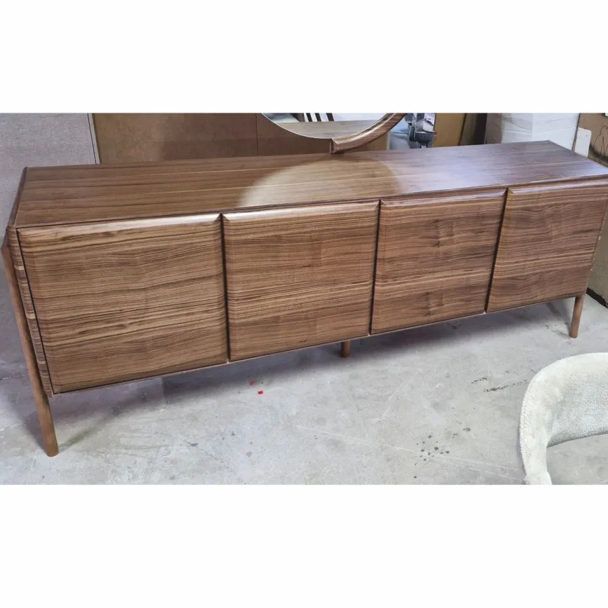 Casa Padrino Luxus Sideboard mit 4 Türen und Spiegel Braun 220 cm - Luxus Möbel