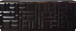 Casa Padrino Luxus Sideboard Matt Schwarz / Gold 220 x 45 x H. 75 cm - Edler Massivholz Schrank mit 4 Türen - Luxus Möbel - Luxus Qualität