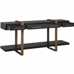 Casa Padrino Luxus Sideboard Schwarz / Antik Messing 180 cm - Luxus Möbel