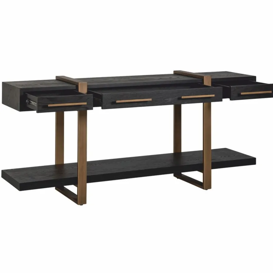 Casa Padrino Luxus Sideboard Schwarz / Antik Messing 180 cm - Luxus Möbel
