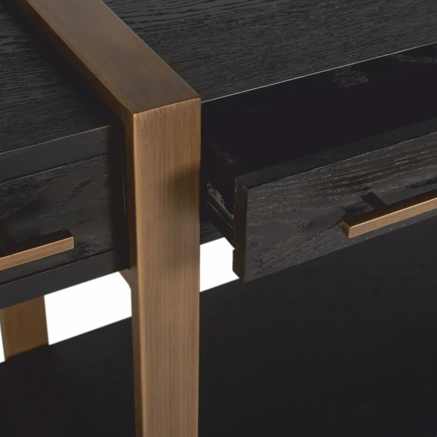 Casa Padrino Luxus Sideboard Schwarz / Antik Messing 180 cm - Luxus Möbel