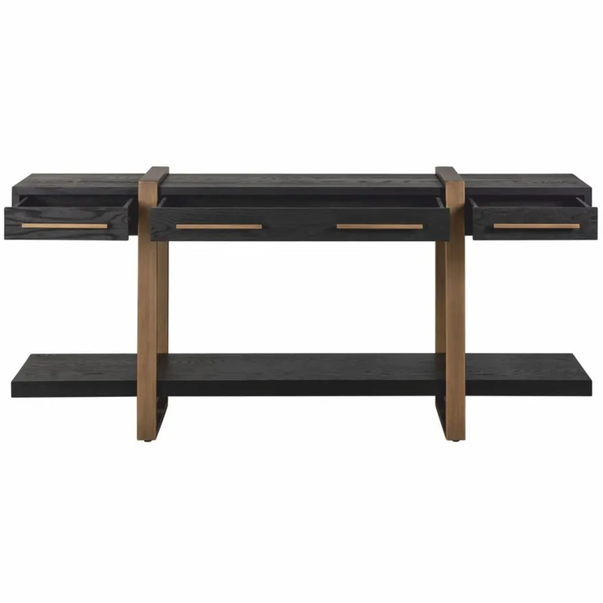 Casa Padrino Luxus Sideboard Schwarz / Antik Messing 180 cm - Luxus Möbel