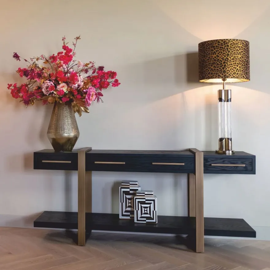 Casa Padrino Luxus Sideboard Schwarz / Antik Messing 180 cm - Luxus Möbel