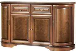 Casa Padrino Luxus Sideboard Braun 159,5 x 42 x H. 92,5 cm - Massivholz Schrank - Wohnzimmerschrank - Luxus Massivholz Wohnzimmer Möbel