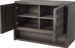 Casa Padrino Luxus Sideboard Mokkafarben / Bronze 115 x 56 x H. 83 cm - Massivholz Schrank mit 2 Türen und 3D Effekt in den Fronten - Luxus Möbel