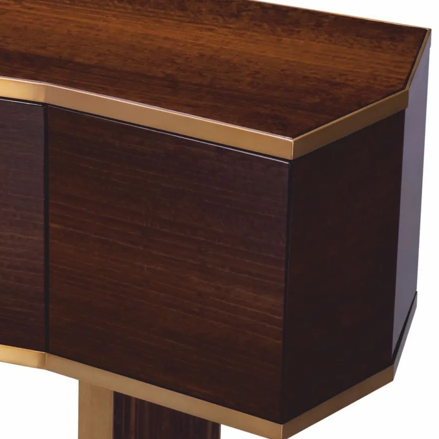 Casa Padrino Luxus Sideboard Braun / Messing 180,5 cm - Luxus Hotel Möbel